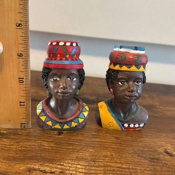 Vintage African Handcarved  Queen Figurines decor - Picture 5 of 6